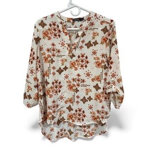 Cure Boho Floral & Geometric Print‎ Tunic Top Medium